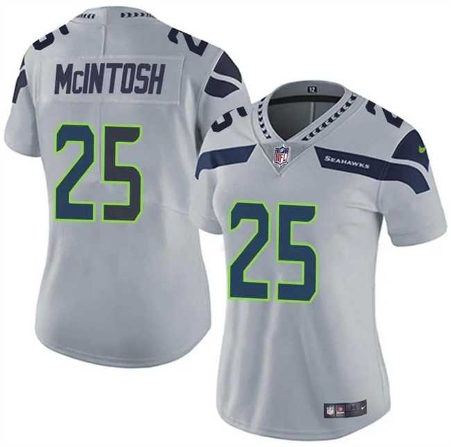 Women%27s Seattle Seahawks #25 Kenny McIntosh Gray Vapor Limited Football Stitched Jersey Dzhi->women nfl jersey->Women Jersey